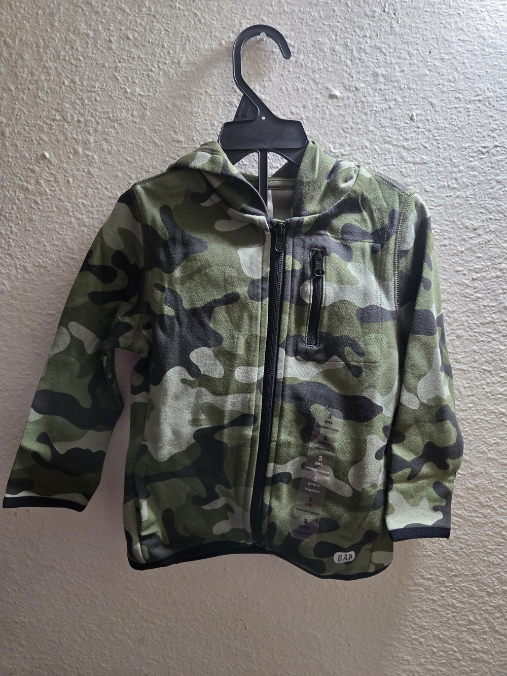 GAP Kids Camouflage Zip-Up Hoodie - Green Camo